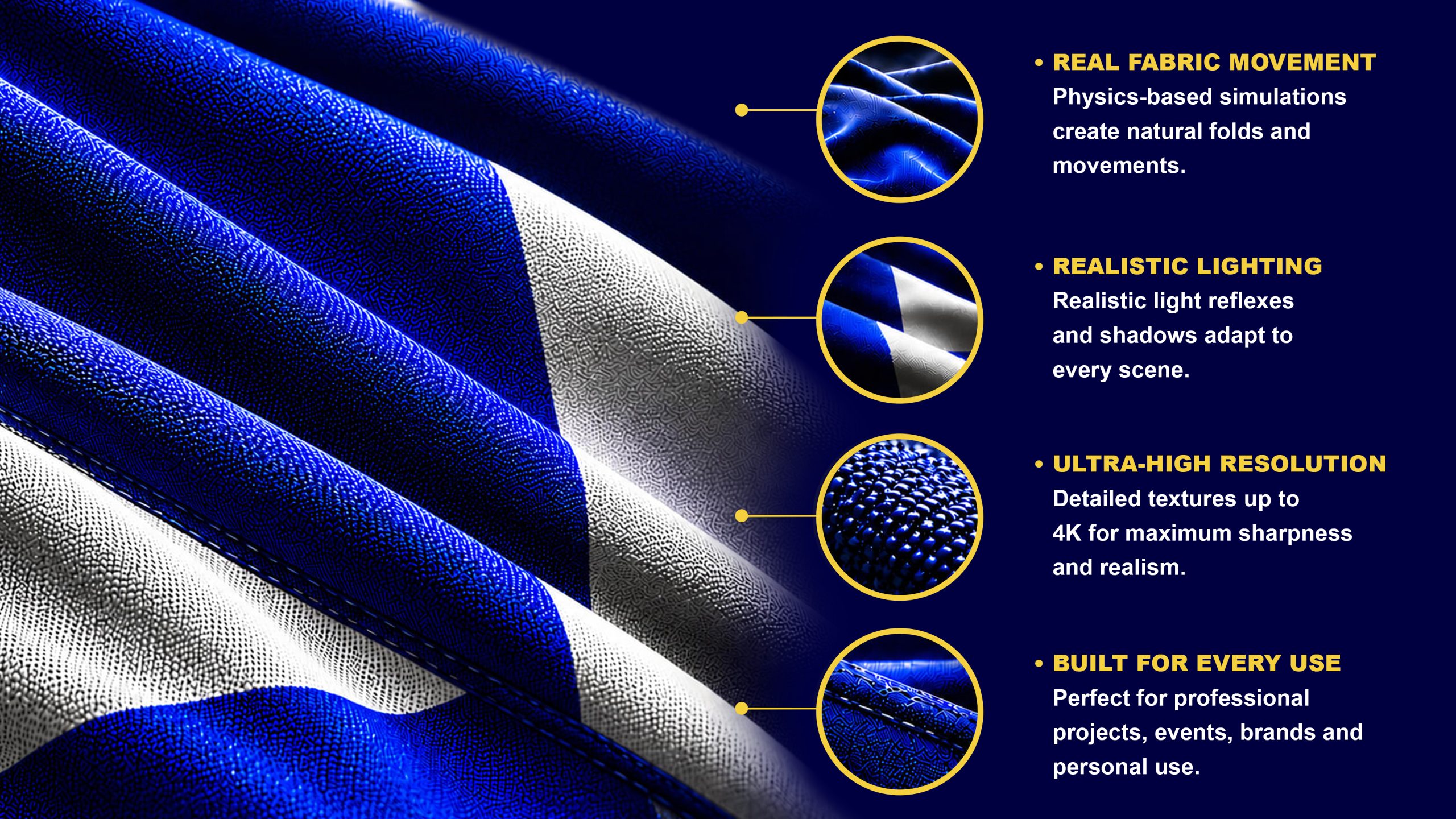 Realistic 3D Flag Closeup