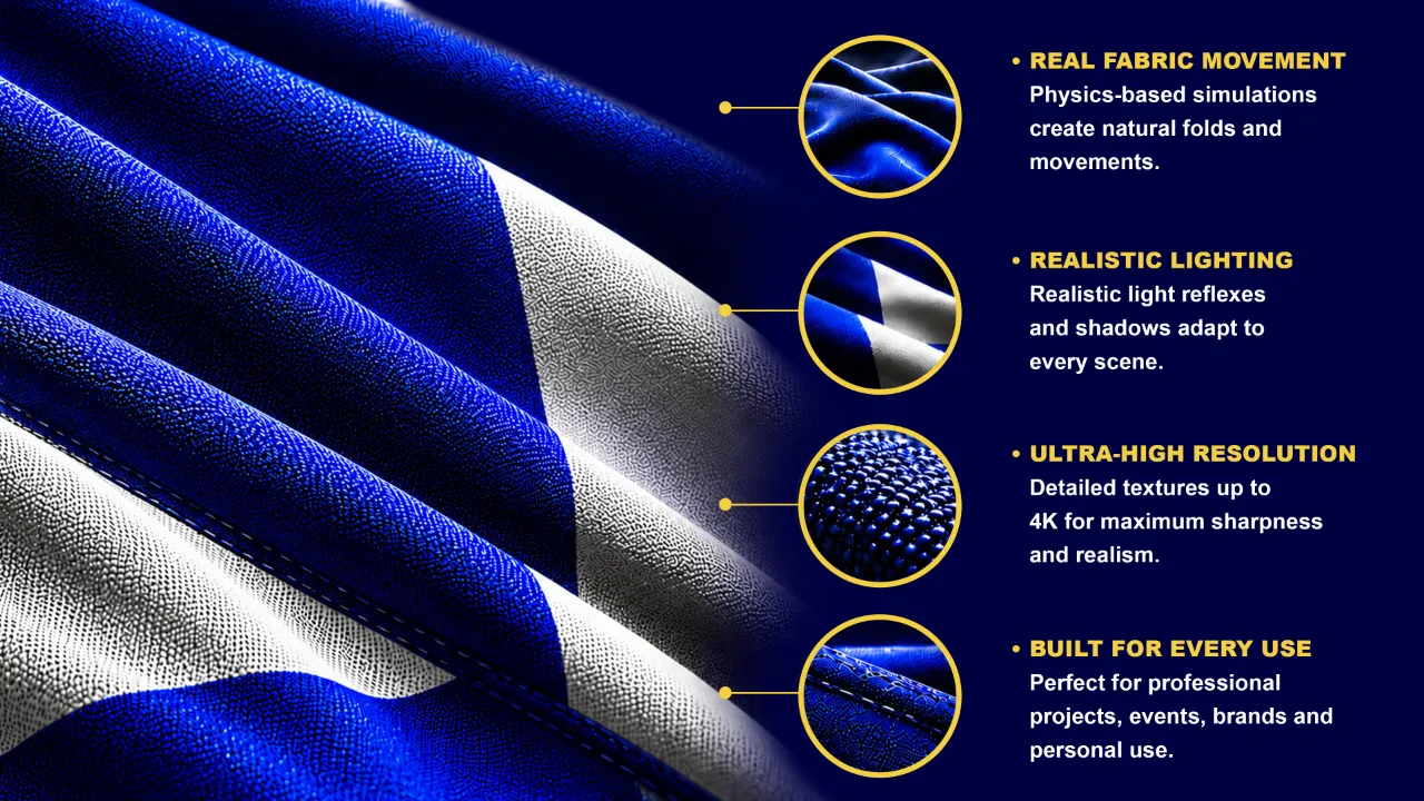 Realistic 3D Flag Closeup
